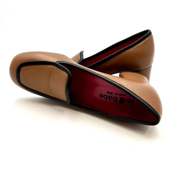 Mocassino Le Babe in nappa Cammello e perfilo Nero art. 1522W3.005, foto 5 di 5