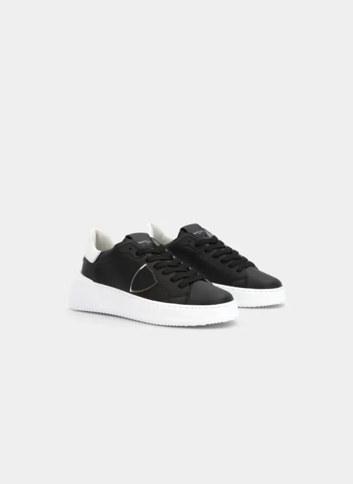 Sneakers Donna Philippe Model Temple Tres Nero Spoiler Bianco cod. BJLD V005, foto 3 di 6