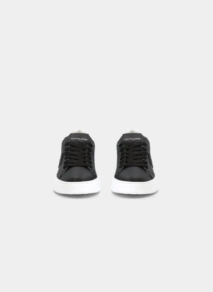 Sneakers Donna Philippe Model Temple Tres Nero Spoiler Bianco cod. BJLD V005, foto 5 di 6