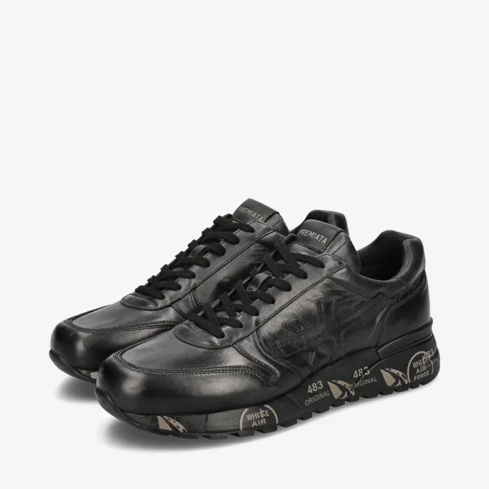 Sneakers Premiata Uomo Tutta in pelle Nera art. MICK 1453n, foto 4 di 6