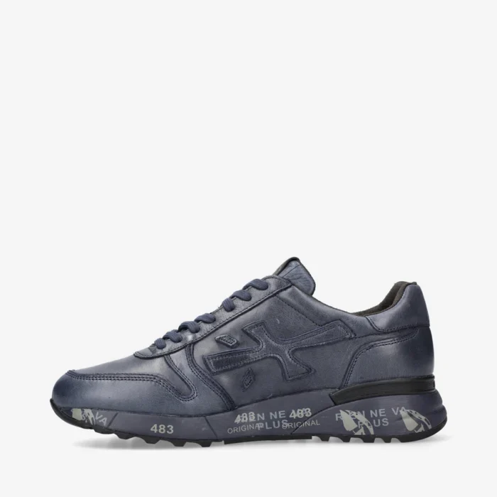 Sneakers Premiata Uomo Tutta in Pelle Blu art. MICK 1807n, foto 3 di 6