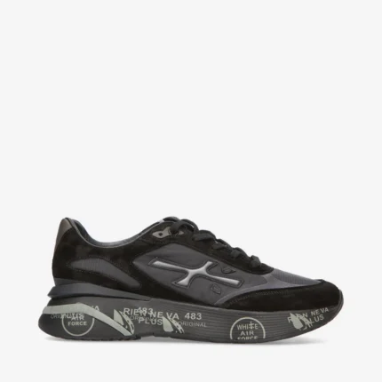 Sneakers Premiata Uomo in Camoscio e Nylon Nero art. Moerun 6445