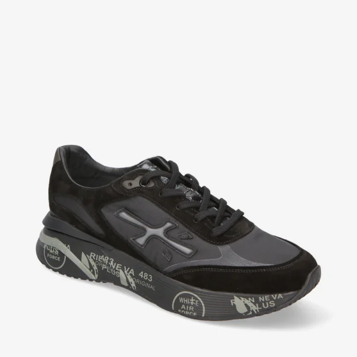 Sneakers Premiata Uomo in Camoscio e Nylon Nero art. Moerun 6445, foto 2 di 6
