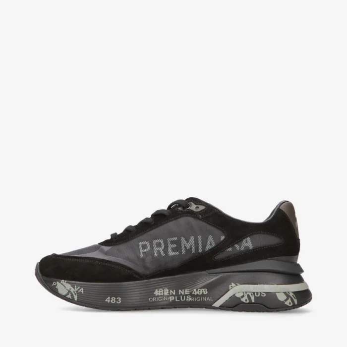 Sneakers Premiata Uomo in Camoscio e Nylon Nero art. Moerun 6445, foto 3 di 6