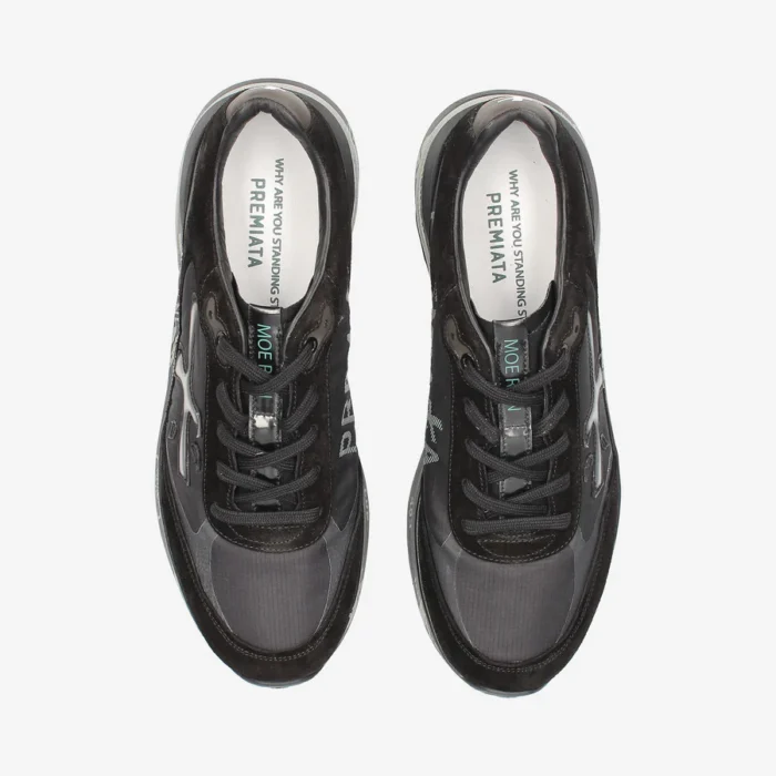 Sneakers Premiata Uomo in Camoscio e Nylon Nero art. Moerun 6445, foto 6 di 6
