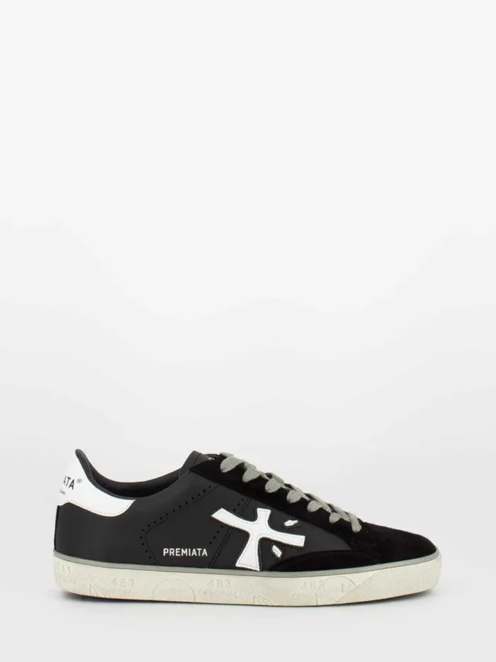 Sneakers Premiata Uomo in Camoscio e Pelle Nera art. Steven 5439, foto 1 di 4