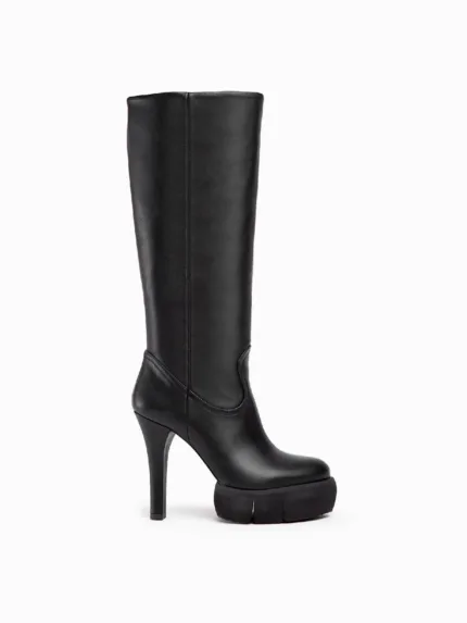 Stivale Paloma Barcelò in Pelle Nero con Tacco 12cm e plateau 4 cm art. AGNES