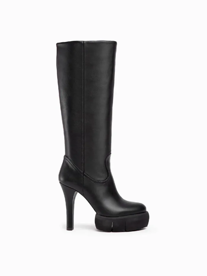 Stivale Paloma Barcelò in Pelle Nero con Tacco 12cm e plateau 4 cm art. AGNES, foto 1 di 1