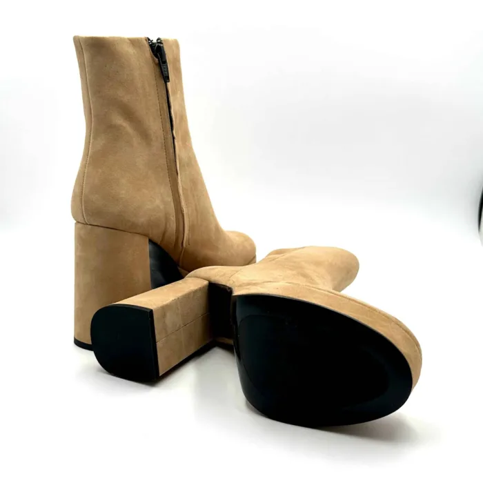 Tronchetto Bruno Premi in Camoscio Beige con tacco 10 cm e plateau 3cm art. BG2201X, foto 6 di 6