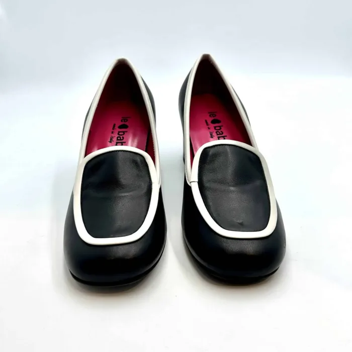 Mocassino Le Babe in nappa Nera e perfilo Bianco art. 1522W3.004, foto 2 di 5
