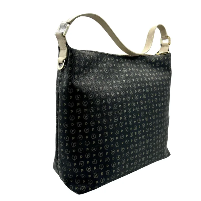 Borsa Pollini Stampa Heritage Nera con dettagli Avorio e cerniera frontale cod. SC8439PP08Q1100C, foto 2 di 4
