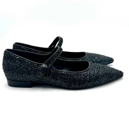 Ballerine Mary Jane Illogica in tessuro Glitterato Zaffiro art. 2029