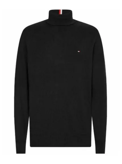 Maglione Dolcevita Uomo Cotton Cashmere Tommy Hilfiger Nero art. MW0MW28048 BDS