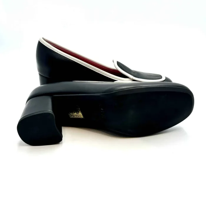 Mocassino Le Babe in nappa Nera e perfilo Bianco art. 1522W3.004, foto 5 di 5