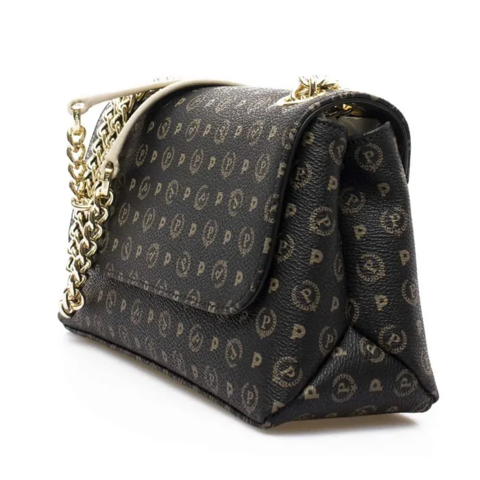 Borsa a spalla Pollini Heritage Nero con dettagli Avorio TE8474PP0EQ1100C, foto 2 di 3