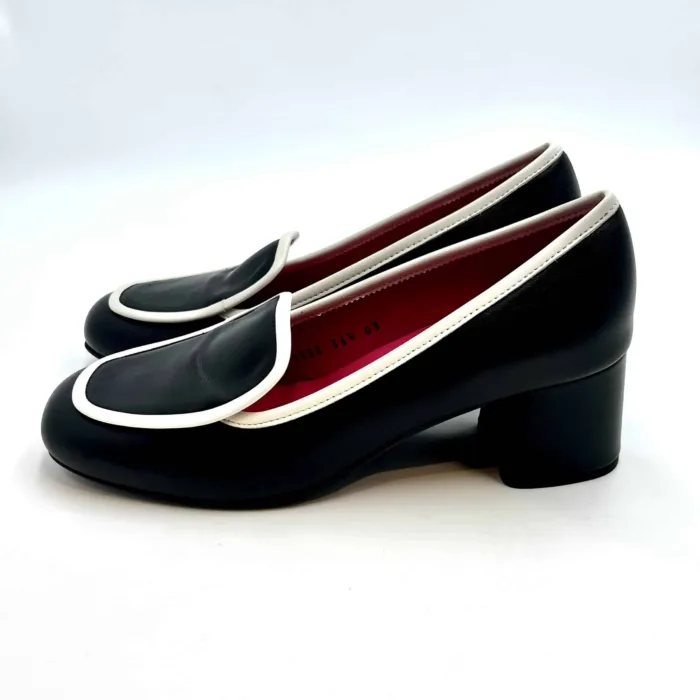 Mocassino Le Babe in nappa Nera e perfilo Bianco art. 1522W3.004, foto 3 di 5