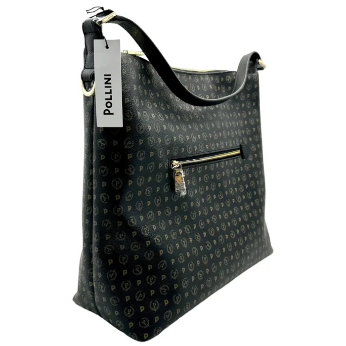 Borsa Pollini Stampa Heritage Nera con dettagli Neri e cerniera frontale cod. SC8439PP08Q1100A, foto 2 di 4
