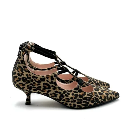 Decolletè Donna Anna F in camoscio Maculato con elestico e tacco 5cm art. 1376