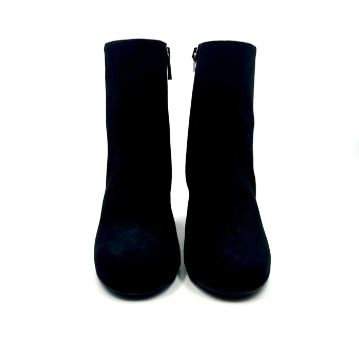 Tronchetti Illogica in Camoscio Nero con cerniera, Fondo in Gomma Antiscivolo e Tacco quadrato 5,5 cm art. 145, foto 3 di 6