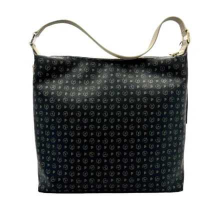 Borsa Pollini Stampa Heritage Nera con dettagli Avorio e cerniera frontale cod. SC8439PP08Q1100C