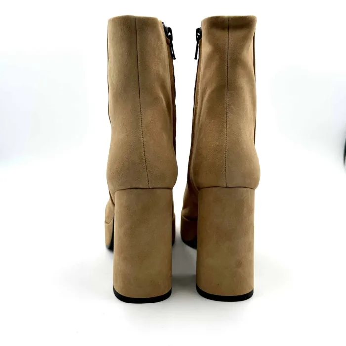 Tronchetto Bruno Premi in Camoscio Beige con tacco 10 cm e plateau 3cm art. BG2201X, foto 5 di 6