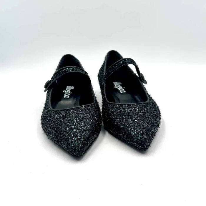 Ballerine Mary Jane Illogica in tessuro Glitterato Zaffiro art. 2029, foto 3 di 5