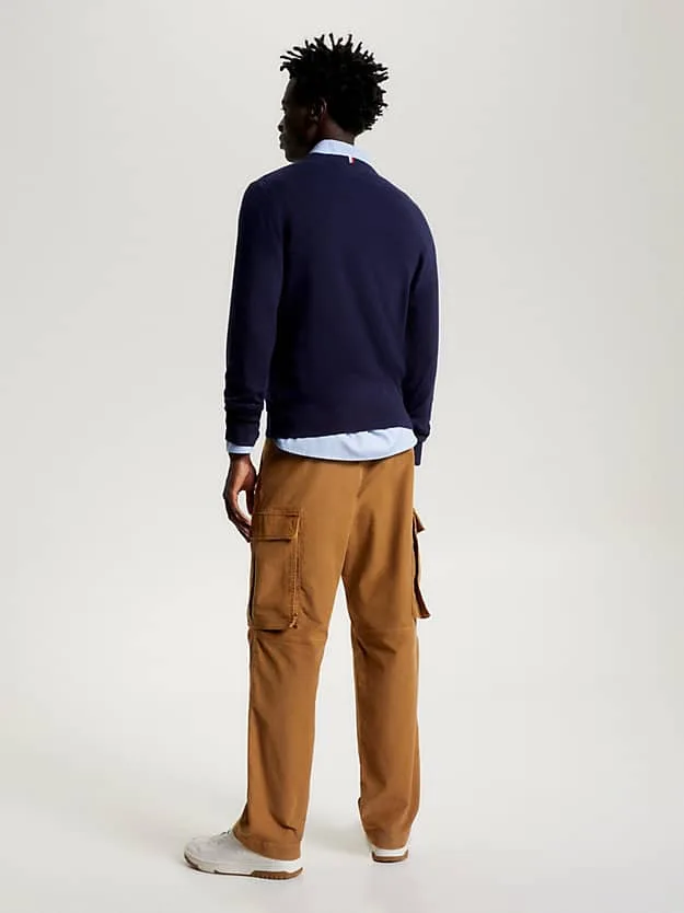 Maglione Girocollo Uomo Cotton Cashmere Tommy Hilfiger Blu art. MW0MW28046 DW5, foto 3 di 3