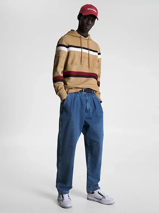 Felpa Uomo con Cappuccio Tommy Hilfiger Cammello art. MW0MW31489 RBL, foto 3 di 4