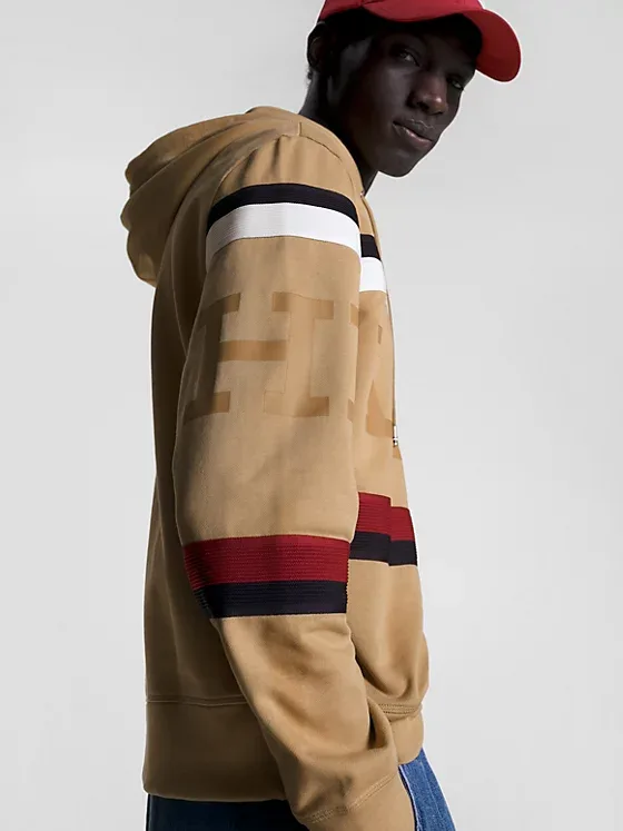 Felpa Uomo con Cappuccio Tommy Hilfiger Cammello art. MW0MW31489 RBL, foto 2 di 4