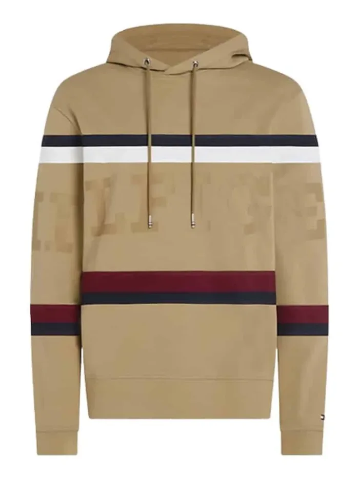 Felpa Uomo con Cappuccio Tommy Hilfiger Cammello art. MW0MW31489 RBL, foto 1 di 4