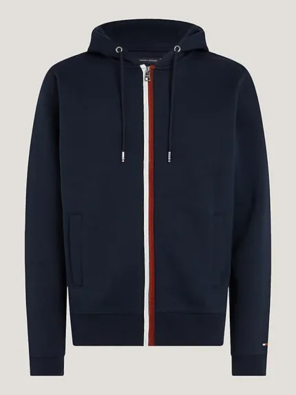 Felpa Uomo con Cappuccio Tommy Hilfiger Blu con zip art. MW0MW331507 DW5