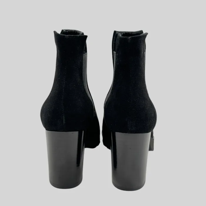 Tronchetti Cervone in Camoscio Nero con Elastico laterale, Fondo in Gomma Antiscivolo e Tacco 7 cm art. 2470, foto 3 di 3