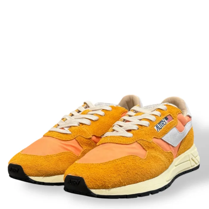 Sneakers Reelwind Autry Uomo in Camoscio Arancione e Nylon Arancione art. WWLM NC25, foto 4 di 5