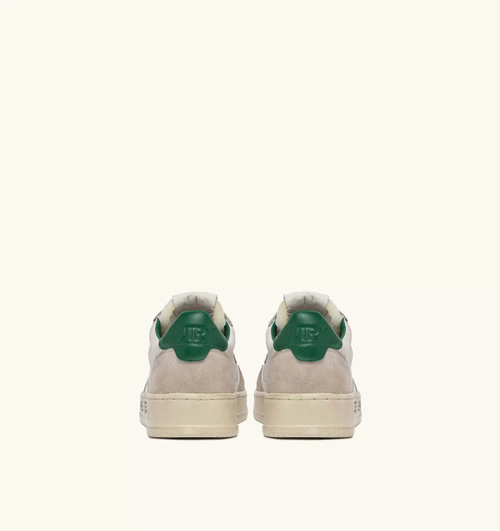 Sneakers Autry Uomo in pelle e camoscio Bianca con Spoiler Verde e scritta 'Game set match!' art. AULM WC07 - immagine 3