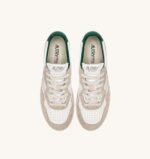 Sneakers Autry Uomo in pelle e camoscio Bianca con Spoiler Verde e scritta 'Game set match!' art. AULM WC07 - immagine 5