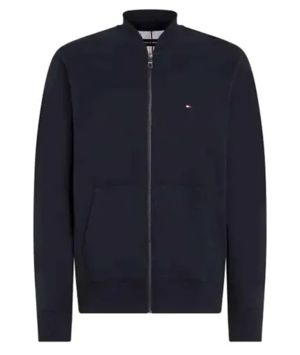 Felpa Uomo con Zip Tommy Hilfiger Blu In Cotone Garzato art. MW0MW32356 DW5