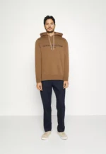 Felpa Uomo In Pile con Cappuccio Tommy Hilfiger Beige Khaki art. MW0MW11599 GW8 - immagine 3