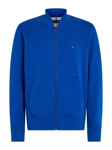 Felpa Uomo con Zip Tommy Hilfiger Blu Elettrico In Cotone Garzato art. MW0MW32356 C66