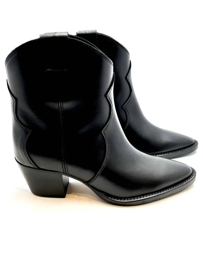 Stivaletto Camperos Anna f in Pelle Nera con Fondo Antiscivolo art. 9659 Tacco 5 cm, foto 1 di 6