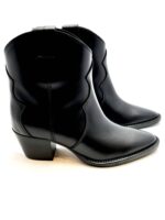 Stivaletto Camperos Anna f in Pelle Nera con Fondo Antiscivolo art. 9659 Tacco 5 cm