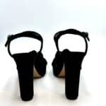 Sandalo Claire Guglielmo Rotta In velluto Nero Tacco 12 cm Plateau 3cm - immagine 4