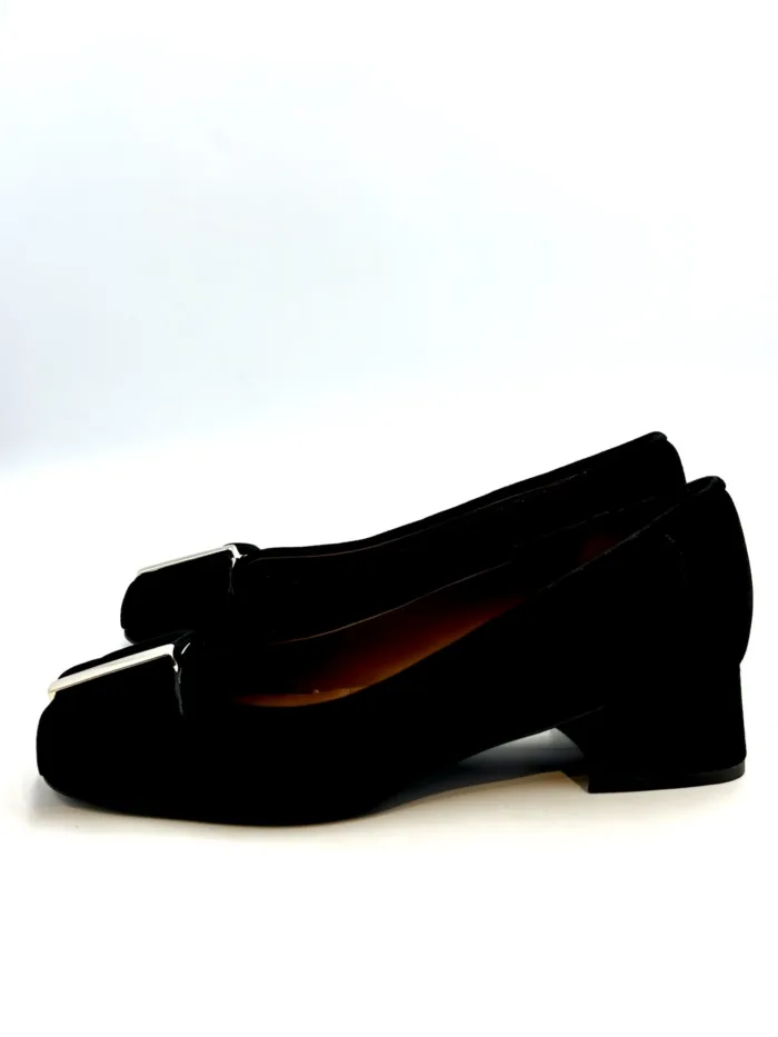 Ballerina Lorbac in Camoscio Nero, Fondo Antiscivolo e Tacco 4,5 cm art. 8244, foto 3 di 5