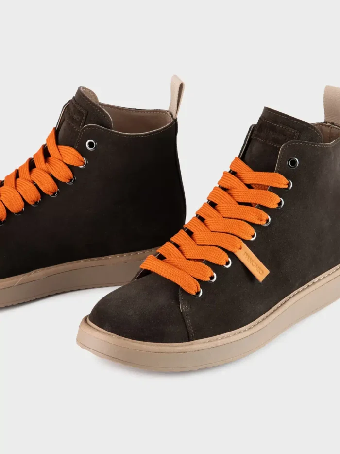Polacchino Panchic P01 in Suede foderato in Microfibra EBANO lacci BRUCIATO, foto 4 di 4