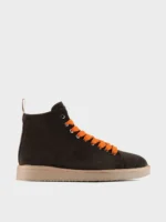 Polacchino Panchic P01 in Suede foderato in Microfibra EBANO lacci BRUCIATO