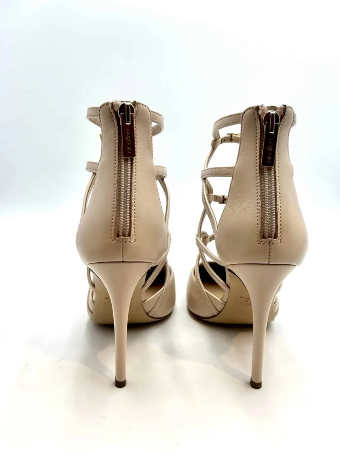 Decolletè Ninalilou con Fibiette Sulla Monta In Pelle Beige Tacco 11cm Art 332537A1, foto 4 di 4