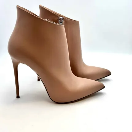 Tronchetto Sergio Levantesi in Pelle Nude con tacco 11 cm e Plateau interno art. QUELLA