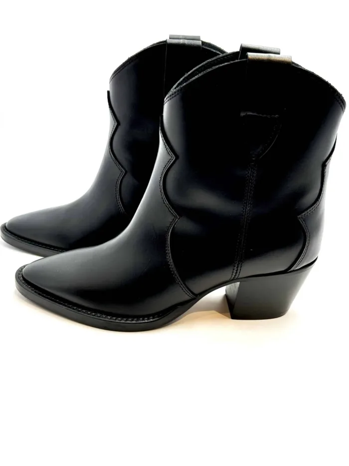 Stivaletto Camperos Anna f in Pelle Nera con Fondo Antiscivolo art. 9659 Tacco 5 cm, foto 4 di 6