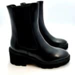 Tronchetto in Pelle Nera Luca Grossi Con Tacco 6 cm Art H616T