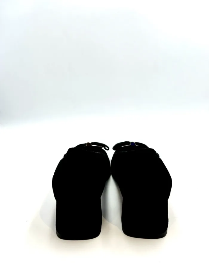 Ballerina Lorbac in Camoscio Nero, Fondo Antiscivolo e Tacco 4,5 cm art. 8244, foto 4 di 5