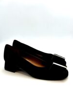 Ballerina Lorbac in Camoscio Nero, Fondo Antiscivolo e Tacco 4,5 cm art. 8244
